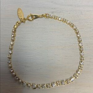 Sarah Coventry Pearl and Rhinestone Tennis Bracelet